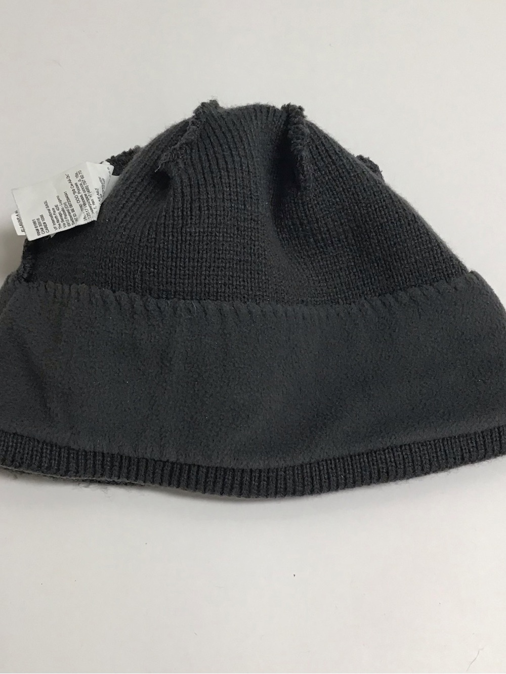 The North Face Beanie Hat Youth/Junior Medium Gray Cobalt Blue Logo Fleece Liner - Picture 8 of 15